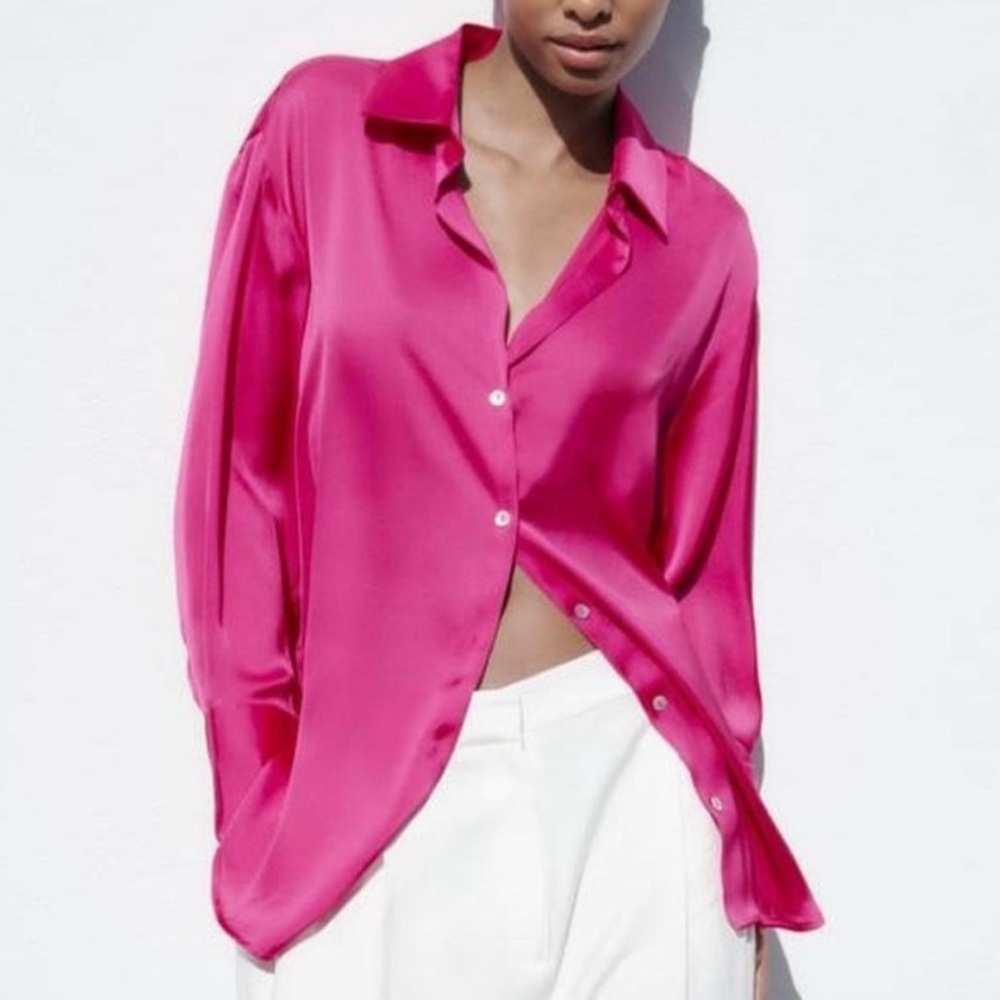 Boutique Pink Silk Blouse